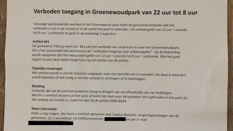 Avondklok In Groenewoudpark In Tilburg Verboden Toegang Tussen 22 En 8 Uur Omroep Brabant