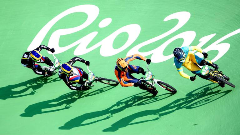 Twan van Gendt tijdens de kwart finale in Rio de Janeiro (foto: ANP)