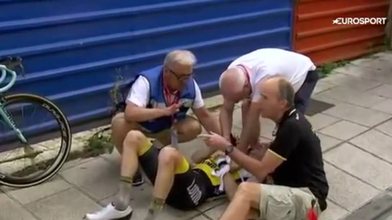 Steven Kruiswijk brak bij de val in de Vuelta zijn sleutelbeen