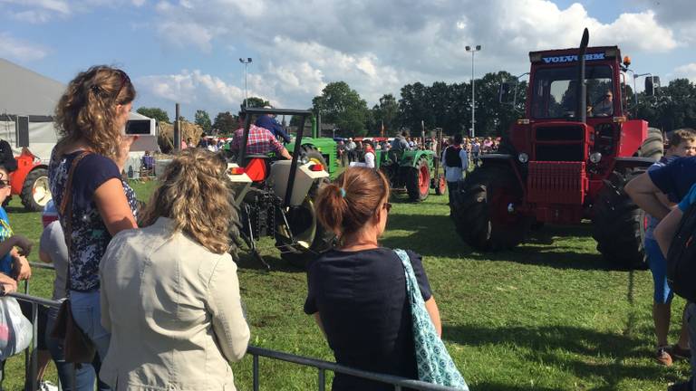 Het publiek geniet van de tientallen tractoren 