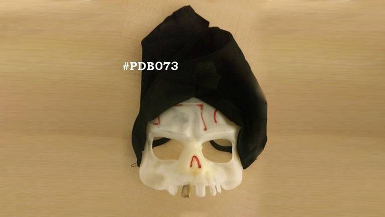 Het masker dat de jongen droeg (foto: Politie)