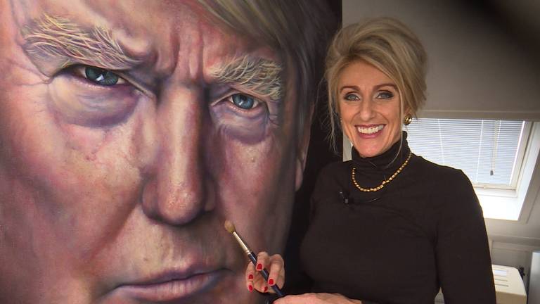 Vughtse kunstenares Saskia Vugts maakt levensechte portretten van Donald Trump en Hillary Clinton