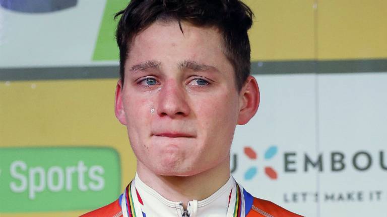 Tranen bij Mathieu van der Poel (foto: ANP)