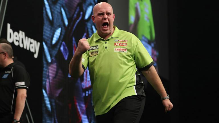 ''Mighty Mike' is blij met een punt. (Foto: Lawrence Lustig/PDC)