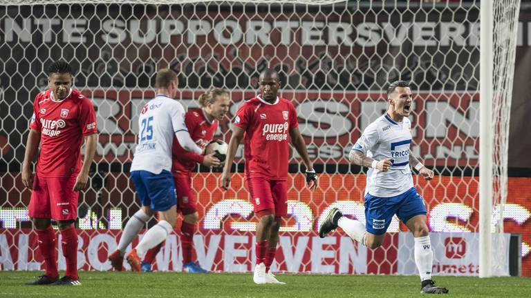 Vreugde bij Jordy Croux na zijn aansluitingstreffer (foto: VI Images).