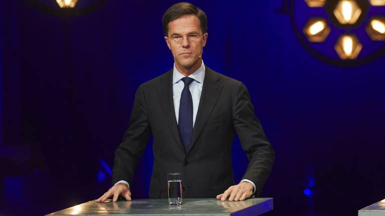 Mark Rutte tijdens het Debat van het Zuiden (foto: ANP)