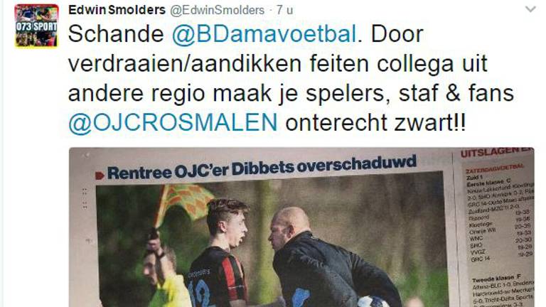 De teammanager van OJC is het niet eens met het beeld dat geschetst is. (Foto: Twitter)