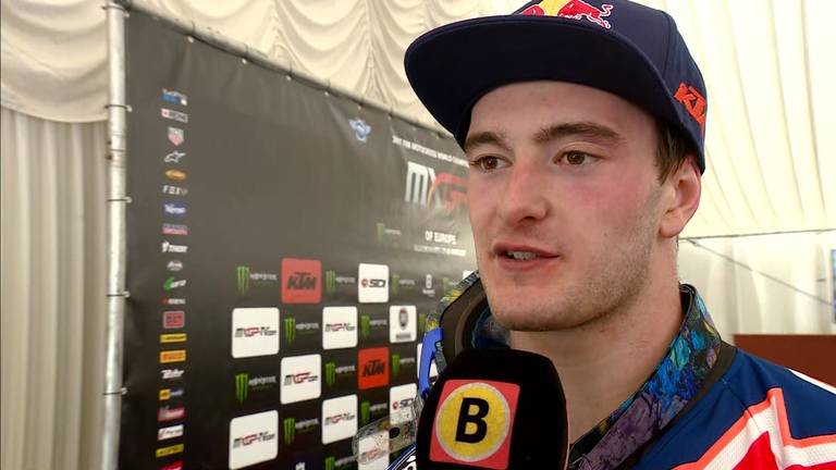 Jeffrey Herlings na afloop van de GP in Valkenswaard.