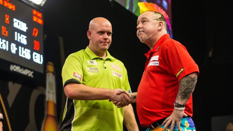 Michael van Gerwen en Peter Wright staan opnieuw tegenover elkaar. (Foto: VI Images)