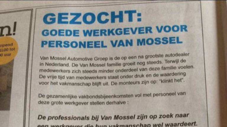 De ludieke advertentie van de bond.