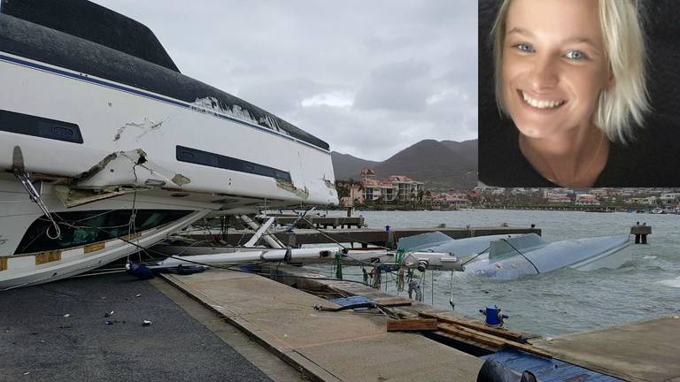Een complete boot is door orkaan Irma opgetild en neergesmeten. (Foto: Lizzy Moguljak)
