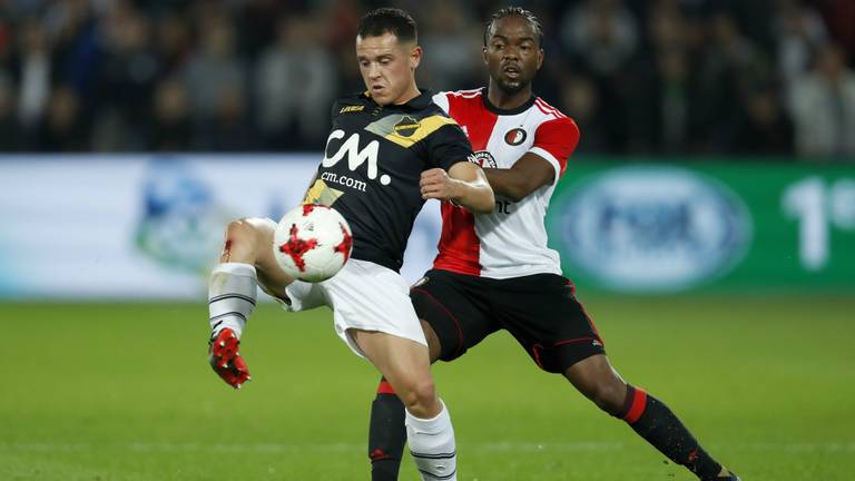Giovanni Korte, pas scorend tegen Feyenoord, donderdag tegen Waasland-Beveren.