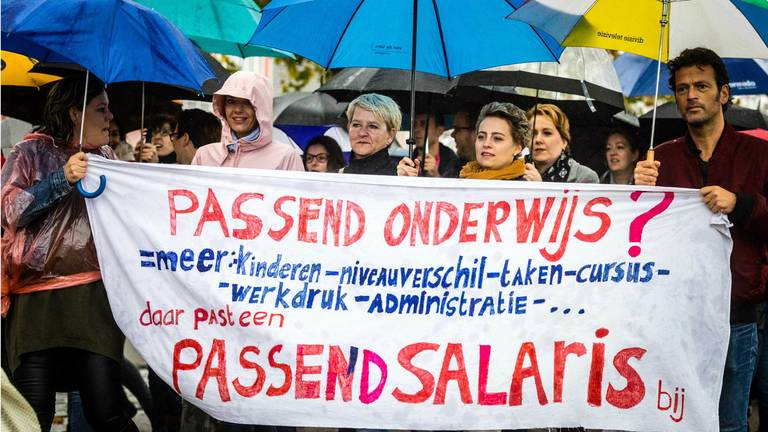 Leraren staakten eerder al voor meer salaris. (Foto: Rob Engelaar)