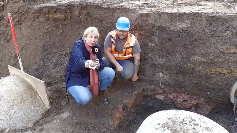 Sporen gevonden van Romeins badhuis in Cuijk, vermoedelijk uit eerste eeuw (Foto: Alice van der Plas)