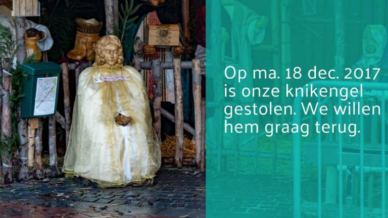 De gestolen kerstengel. (Foto: Stichting Kerststal Princenhage)