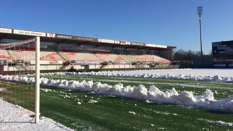 FC Oss had vorig seizoen ook last van de sneeuw (foto: FC Oss).