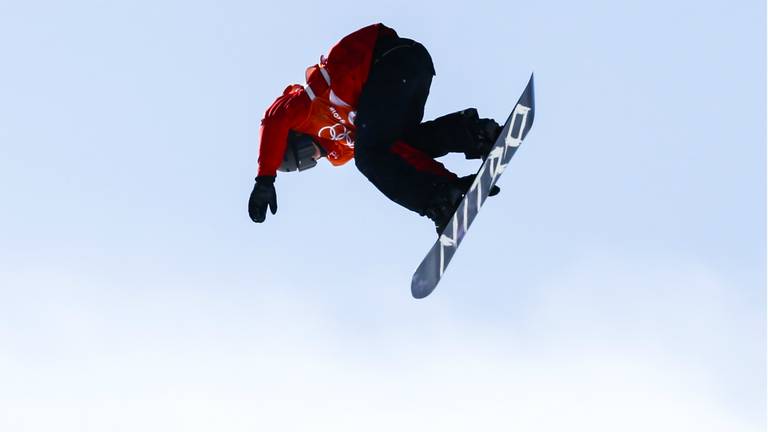 Niek van der Velden tijdens de training in Pyeongchang. (Foto: ANP)