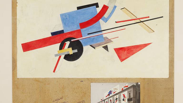 Ontwerp straatversieringen van Lissitzky