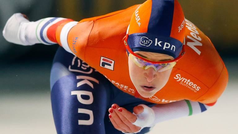 Ireen Wüst tijdens haar 500 meter op het WK Allround. (Foto: VI Images)