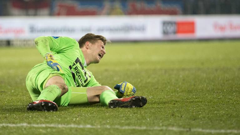 Mattijs Branderhorst schreeuwt het uit van de pijn (foto: VI Images).