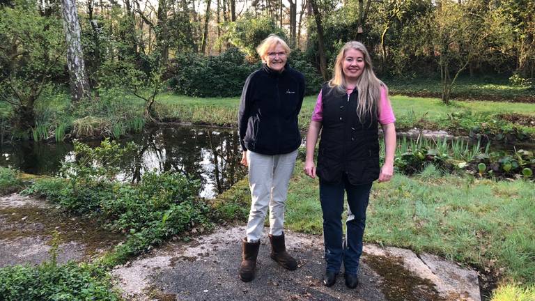 De tuin van Ine Naastepad (l) lijkt idyllisch, maar het geronk van A67 overstemt alles