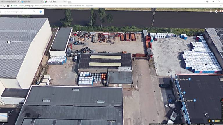 Het bedrijfspand van Toon Sweegers op bedrijventerrein De Hurk in Eindhoven ( Bron: Google Maps)