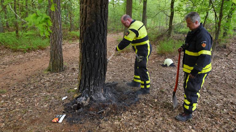 De brandweer bluste het vuur. (Foto: Toby de Kort)