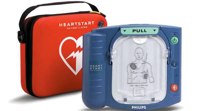 Een AED van Philips.