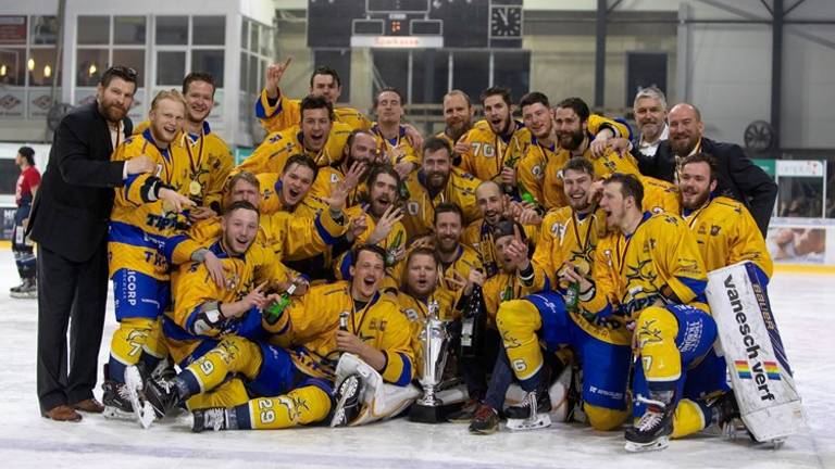 De Trappers na het derde kampioenschap (Foto: Arie Leeuwesteijn).