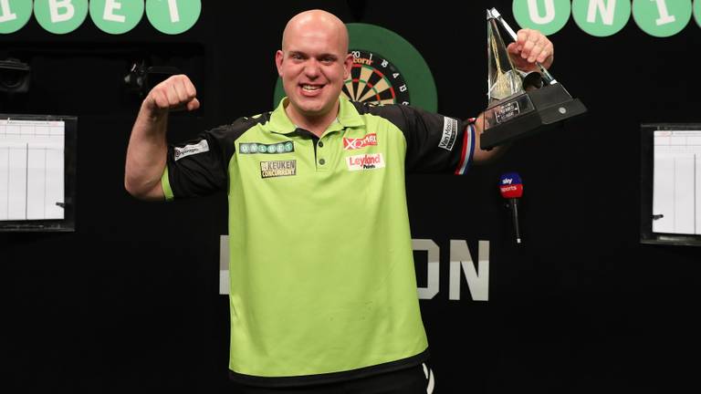 Michael van Gerwen won de Premier League dit jaar. Foto: Lawrence Lustig/PDC