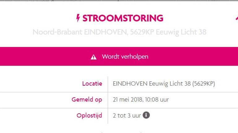 Stroomstoring aan het Eeuwig Licht.