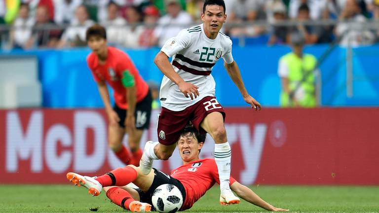 Hirving Lozano in actie tegen Zuid-Korea. (Foto: VI Images)