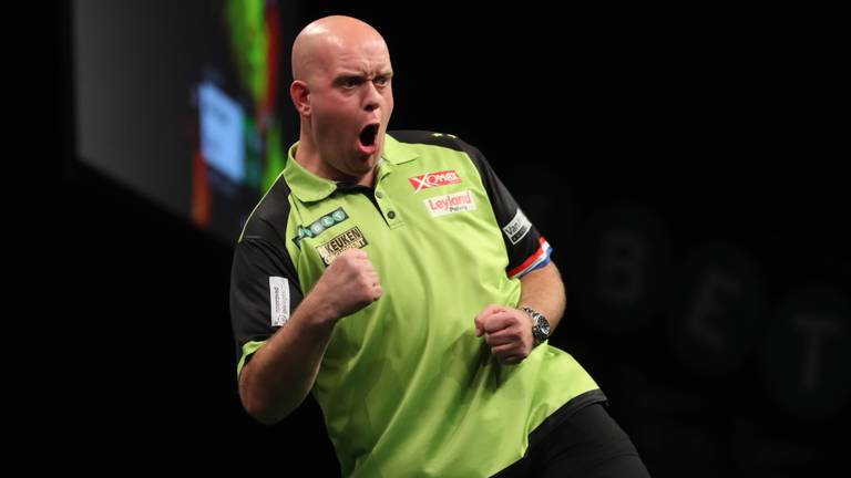 Michael van Gerwen in extase. (Foto: Lawrence Lustig/PDC)