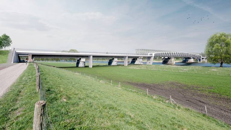 De fietsbrug is naar verwachting eind 2020 klaar (foto: Henk Ruijs)