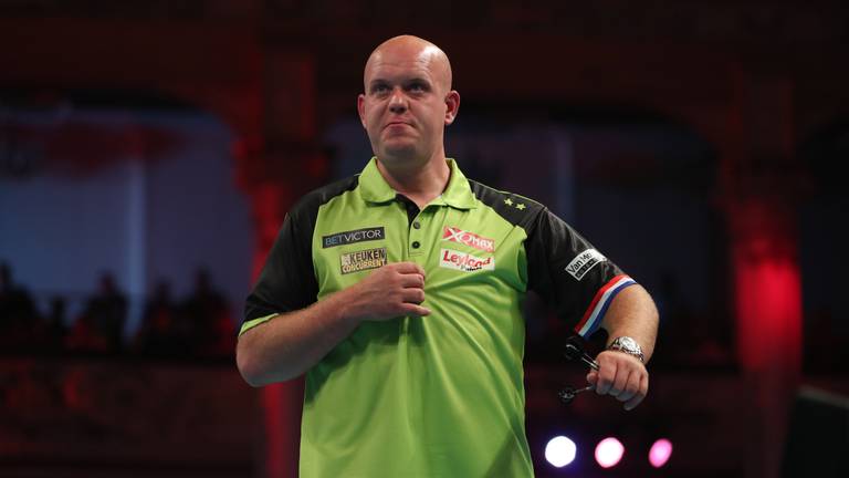 Een vroege uitschakeling overkomt Michael van Gerwen niet zo vaak. (Foto: Lawrence Lustig/PDC)