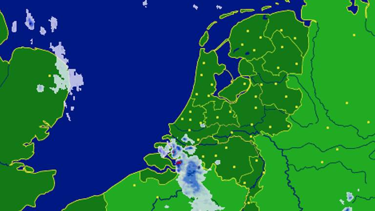 Het bewijs van de regen in Brabant. Foto: Buienradar