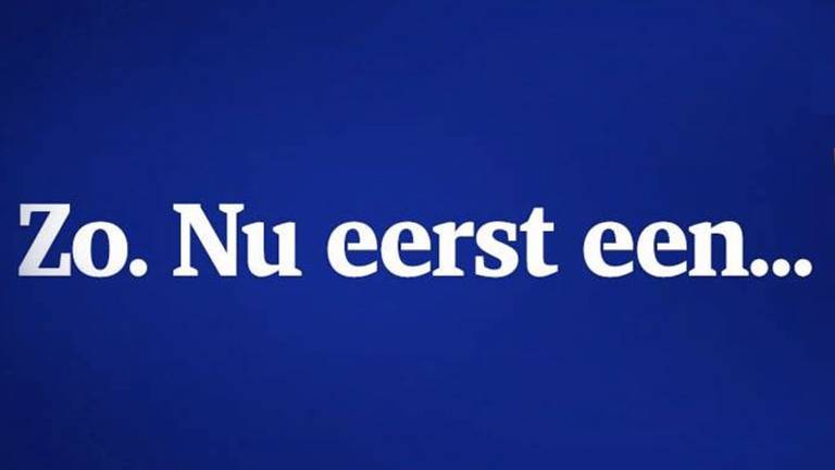 Zo. Nu eerst een oude slogan