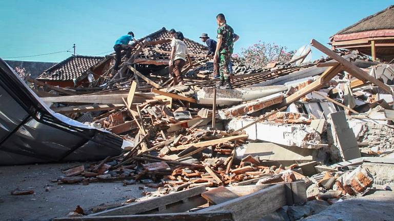 Lombok na de aardbeving. (Foto: ANP)