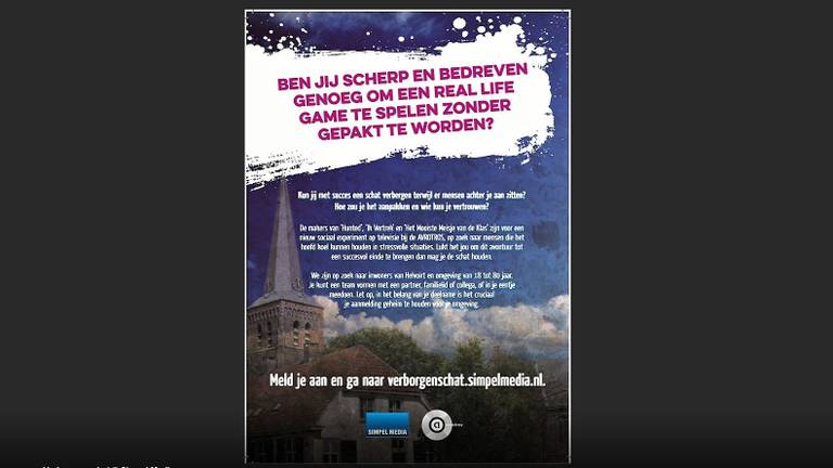 De oproep voor deelnemers aan 'Verborgen schat' (Beeld: Simpel Media)