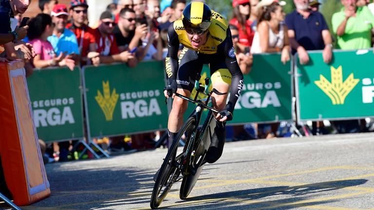 Steven Kruijswijk tijdens de tijdrit van de Vuelta (foto: VI Images)