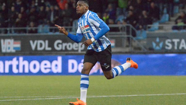 Archiefbeeld van Elron Kabangu, die vanavond trefzeker was tegen Jong Ajax. (Foto: Orange Pictures)