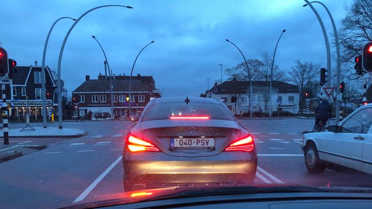 De 'PSV-auto' in Valkenswaard.