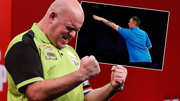 Michael van Gerwen is blij.