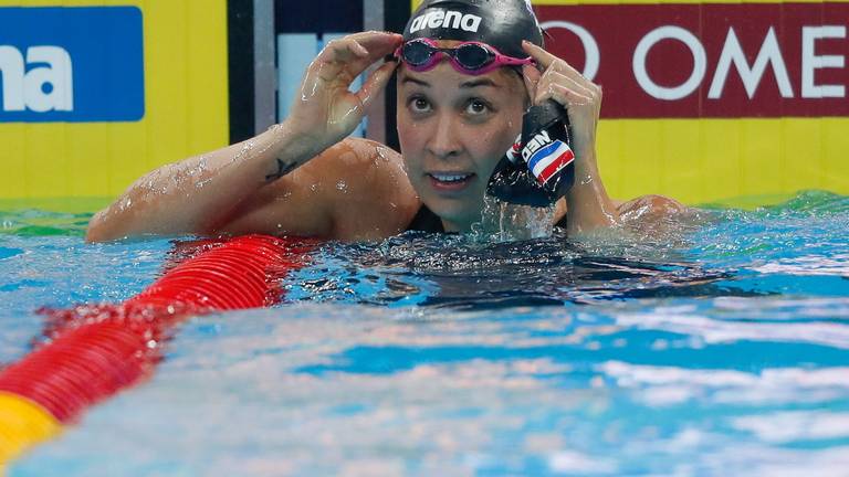 Kromo kwalificeert zich voor de finale van de 50 meter vrije slag. Foto: ANP