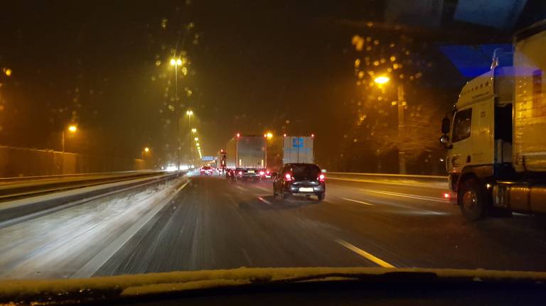 De A2 bij Boxtel vrijdagochtend om 5.15 uur. (Foto: Sandra Kagie)