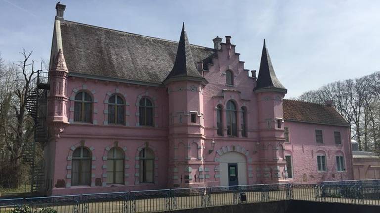 Tonnen voor het roze kasteel in Drunen (Foto: archief)