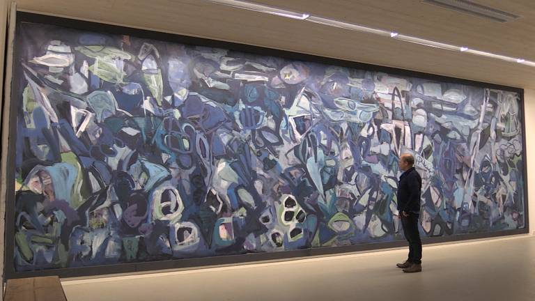Frans Ermens uit Rijsbergen maakte een schilderij van drie bij tien meter.