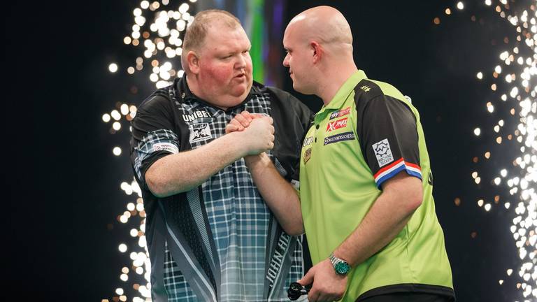 John Henderson verraste tegen Michael van Gerwen. (Foto: Steve Welsh/PDC)