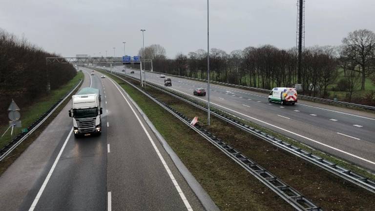 De A58 bij Bavel, waar de fly-over komt