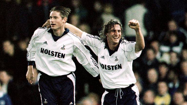 David Ginola (R), die de Spurs-liefde veroorzaakte (Foto: VI Images).